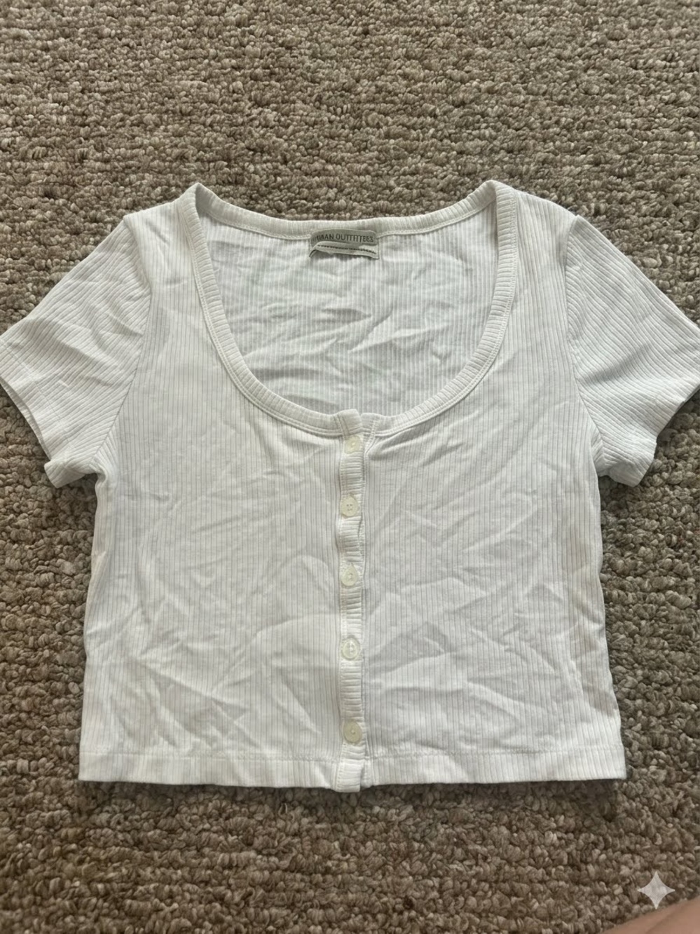 Urban Outfitters Ribbed Button-Up Crop Top
